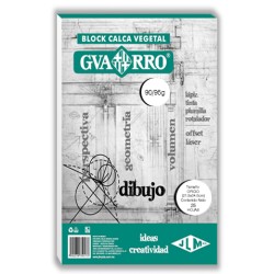 BLOCK PAPEL VEGETAL GUARRO 90/95 GRS OFICIO CON 25 HOJAS