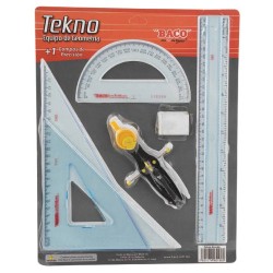 ESTUCHE DE  GEOMETRIA BACO TEKNO CON COMPAS DE PRECISION 600 GRANDE