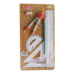 ESTUCHE DE  GEOMETRIA BACO E-5250 CON COMPAS C-800 METALICO