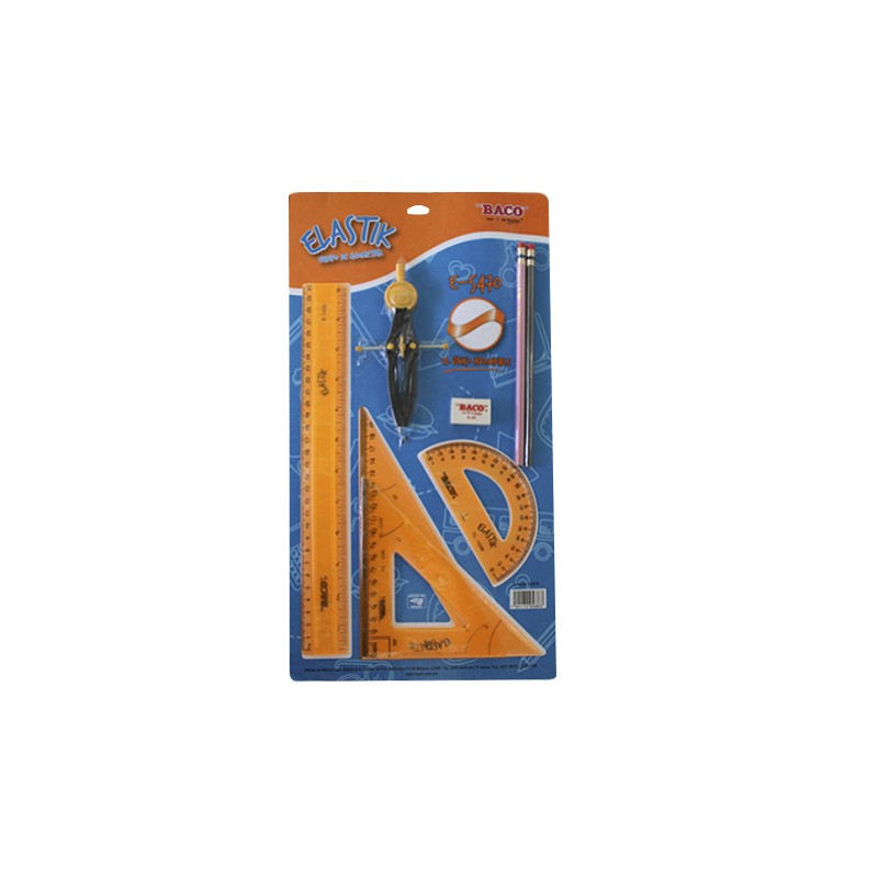 ESTUCHE DE  GEMETRIA BACO ELASTIK E-5470 CON COMPAS C-600