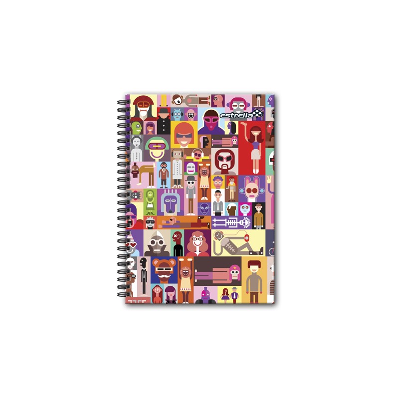 CUADERNO CON ESPIRAL FORMA FRANCESA ESTRELLA 608 80 HOJAS RAYA PASTA DURA