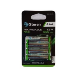 BATERIA RECARGABLE STEREN BAT-NM-AAA MODELO AAA 600 MAH PAQUETE CON 4