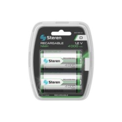 BATERIA RECARGABLE STEREN BAT-NM-D2 MODELO D 4000 MAH PAQUETE CON 2
