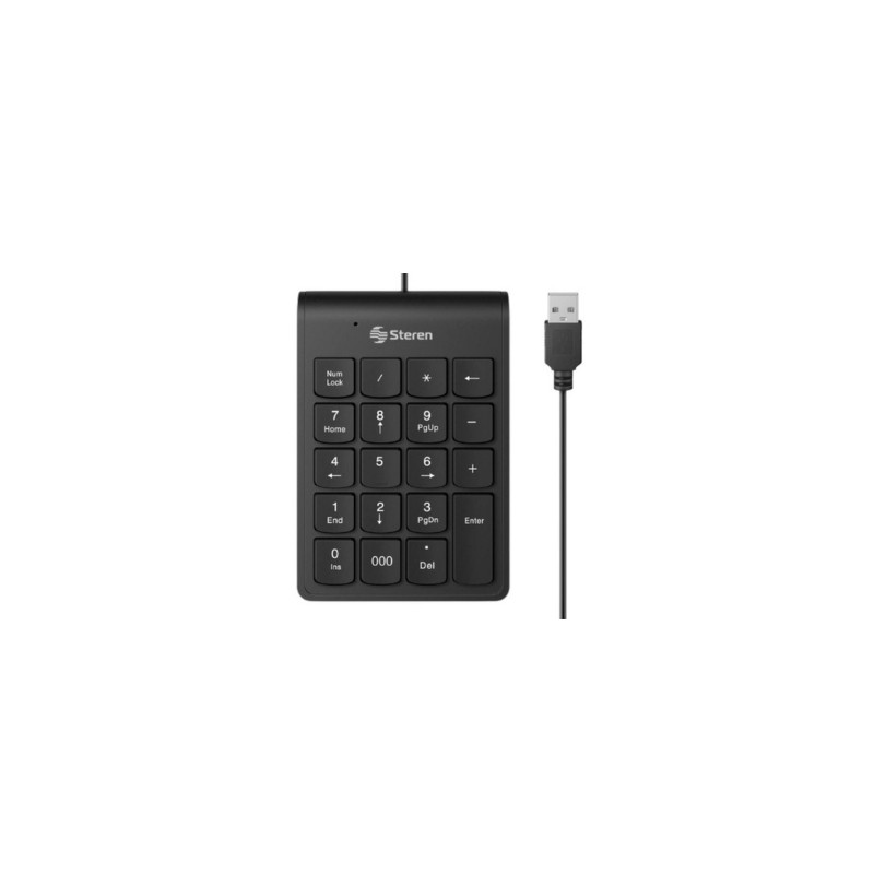 TECLADO NUMERICO ALAMBRICO STEREN COM-625 USB NEGRO USB