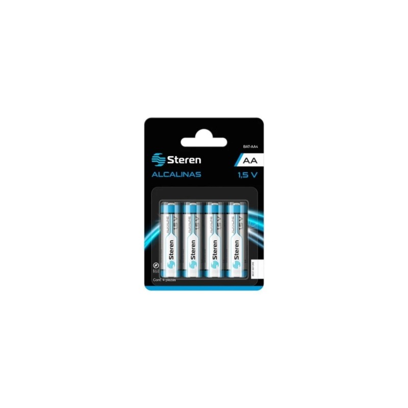 BATERIA ALCALINA STEREN BAT-AA4 MODELO AA BLISTER CON 4