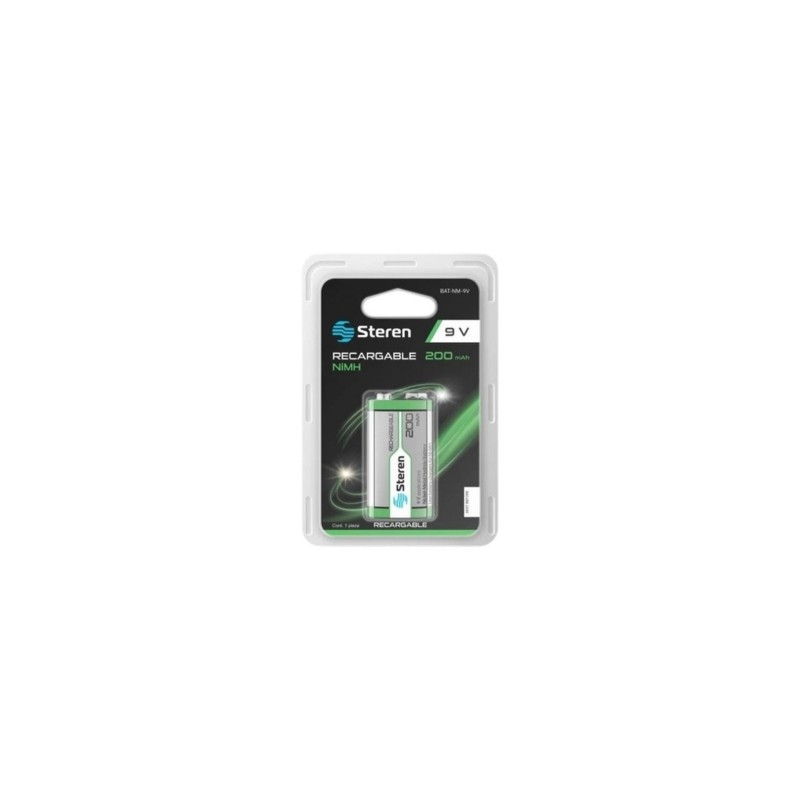 BATERIA RECARGABLE STEREN BAT-NM-9V 9 VOLTIOS CUADRADA 200 MAH