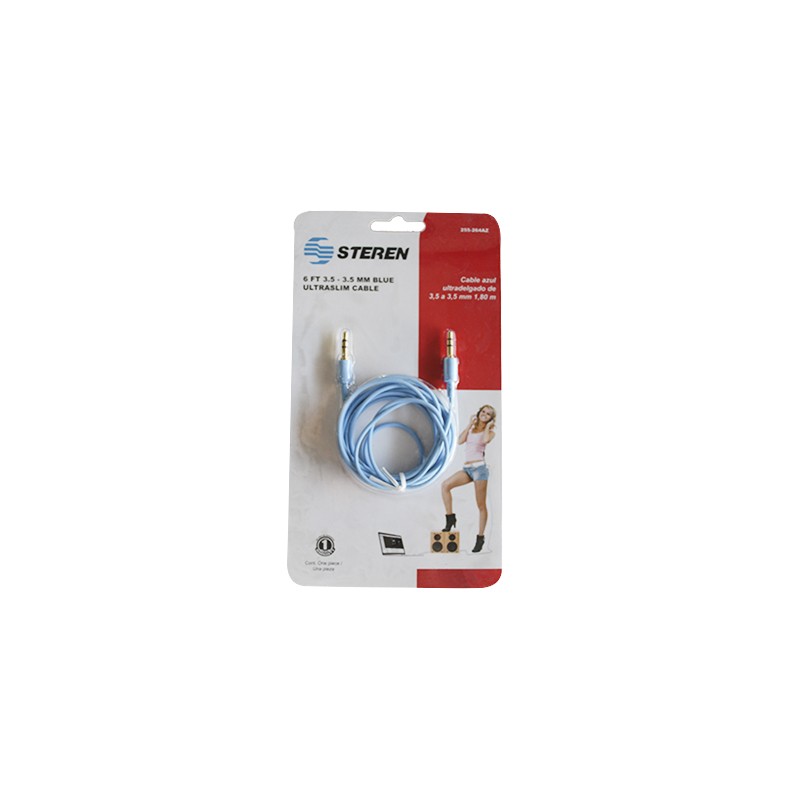 CABLE CONEXION STEREN 255-264AZ PARA AUDIO 3.5MM AZUL