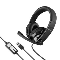 AUDIFONO DIADEMA MULTIMEDIA STEREN AUD 536NE COLOR NEGRO CONEXION USB