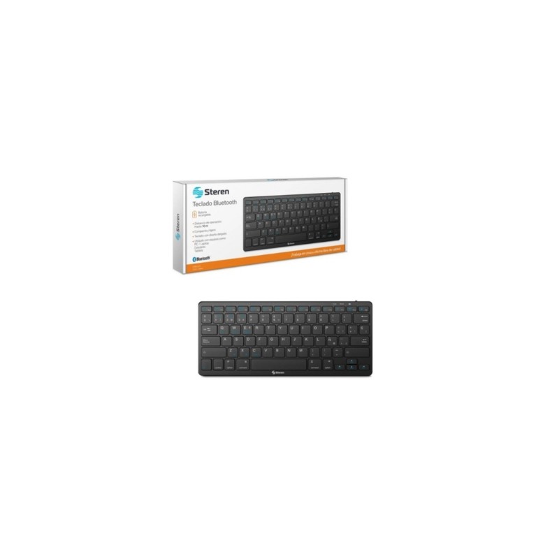 TECLADO BLUETOOTH STEREN COM-674 BATERIA RECARGABLE COLOR NEGRO