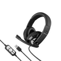 AUDIFONO DIADEMA MULTIMEDIA STEREN AUD 536NE COLOR NEGRO CONEXION USB