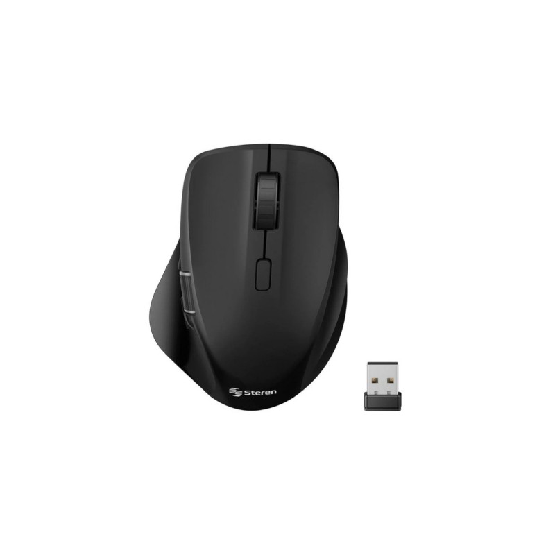 MOUSE BLUETOOTH Y RADIOFRECUENCIA STEREN COM-5800 MULTIEQUIPO RECARGABLE NEGRO