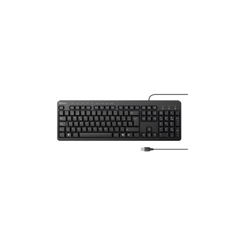 TECLADO ALAMBRICO STEREN COM-628 USB TECLAS MULTIMEDIA NEGRO