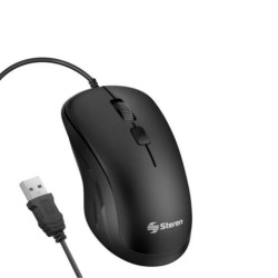 MOUSE ALAMBRICO STEREN COM-5280 USB 1000 DPI NEGRO