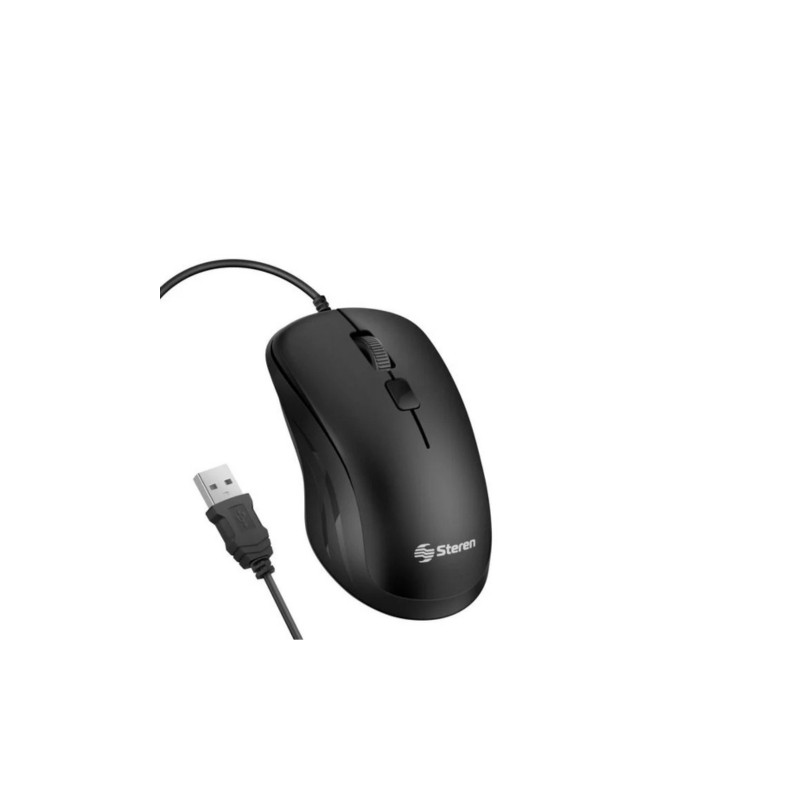 MOUSE ALAMBRICO STEREN COM-5280 USB 1000 DPI NEGRO