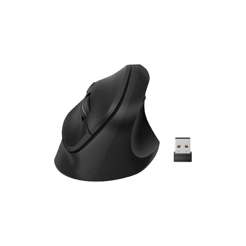 MOUSE INALAMBRICO STEREN COM-5775 VERTICAL NEGRO CON NANO RECEPTOR