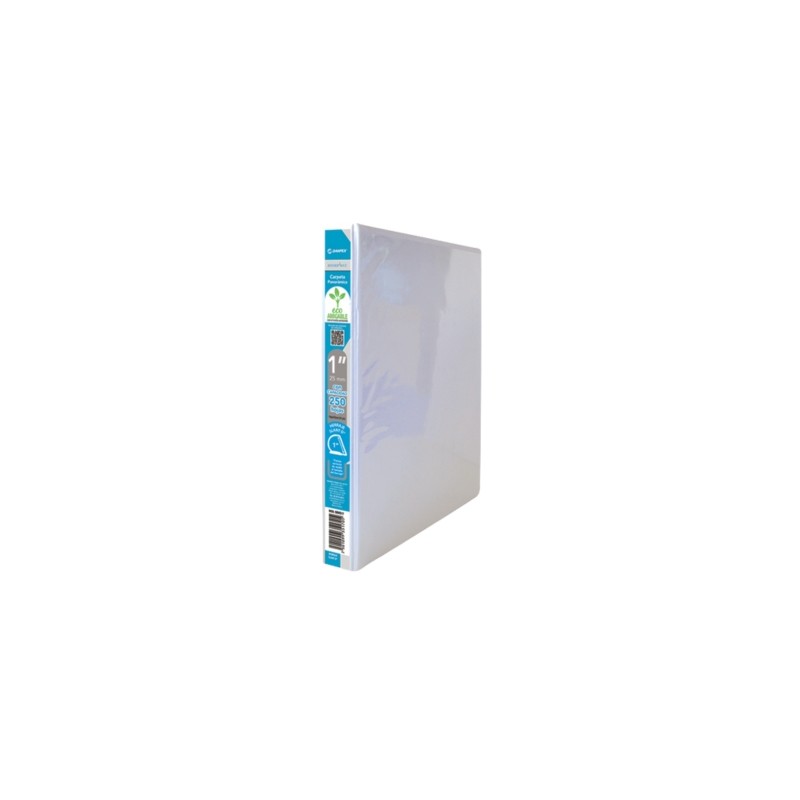 CARPETA DE ARGOLLAS CON VENTANA ARILLO ""D"" BINDERMAX 517 CARTA BLANCA 1 PULGADA