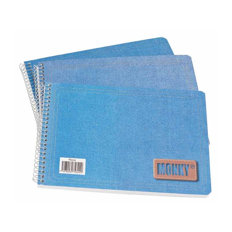 CUADERNO CON ESPIRAL FORMA ITALIANA MONKY 007 100 HOJAS DOBLE RAYA