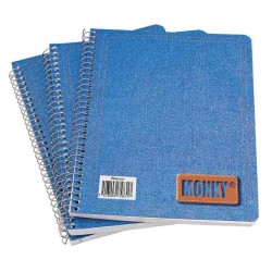 CUADERNO CON ESPIRAL FORMA FRANCESA MONKY 013 100 HOJAS BLANCO