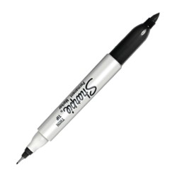 MARCADOR PERMANENTE SHARPIE TWIN 32001 DOBLE PUNTA NEGRO