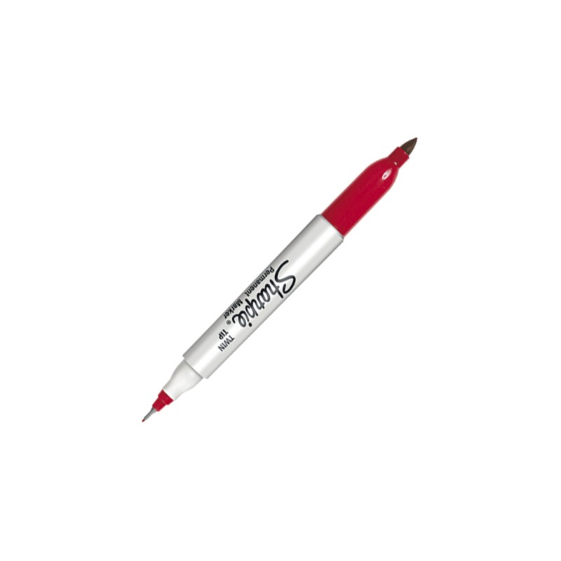 MARCADOR PERMANENTE SHARPIE TWIN 32002 DOBLE PUNTA ROJO