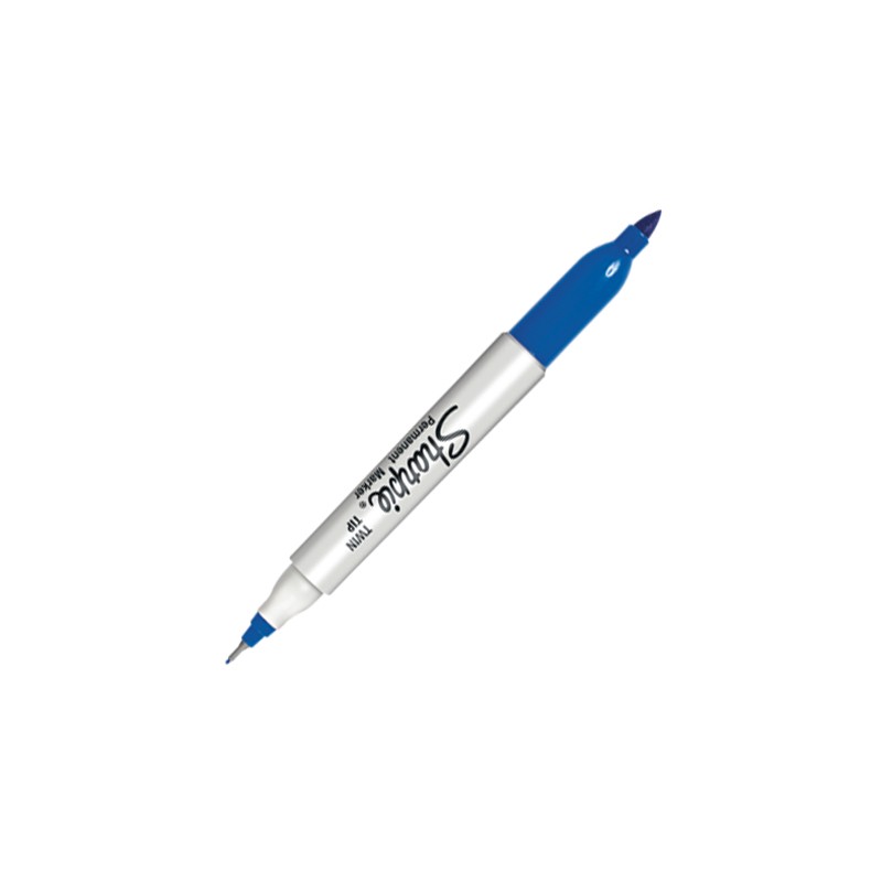 MARCADOR PERMANENTE SHARPIE TWIN 32003 DOBLE PUNTA AZUL