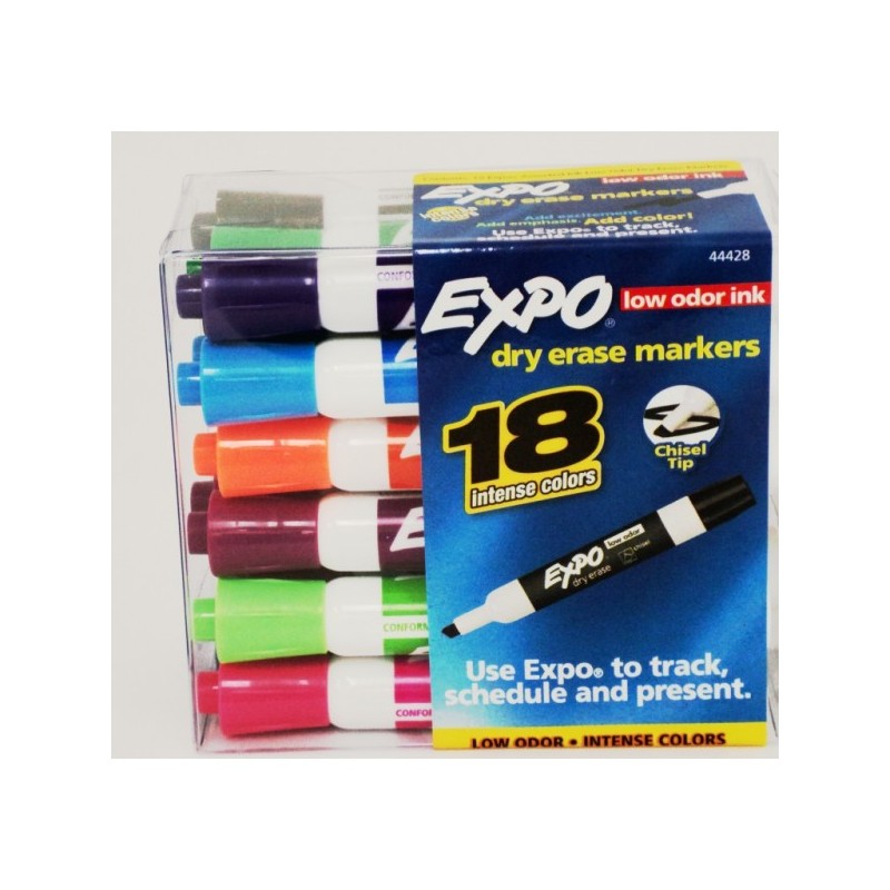 MARCADOR PARA PIZARRON BLANCO EXPO 44428 ESTUCHE CON 18