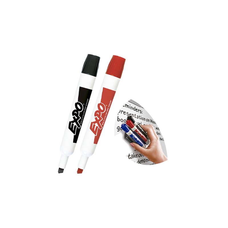 MARCADOR PARA PIZARRON BLANCO EXPO 1933178 PAQUETE CON 3 MARCADORES Y CLIP MAGNETICO