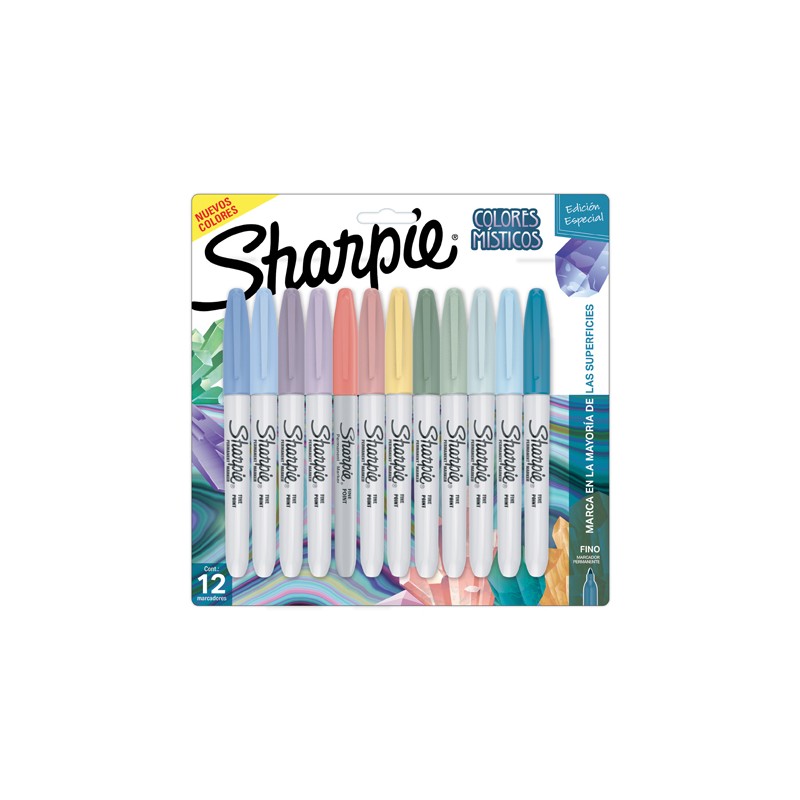 MARCADOR PERMANENTE SHARPIE MYSTIC GEMS BLISTER CON 12