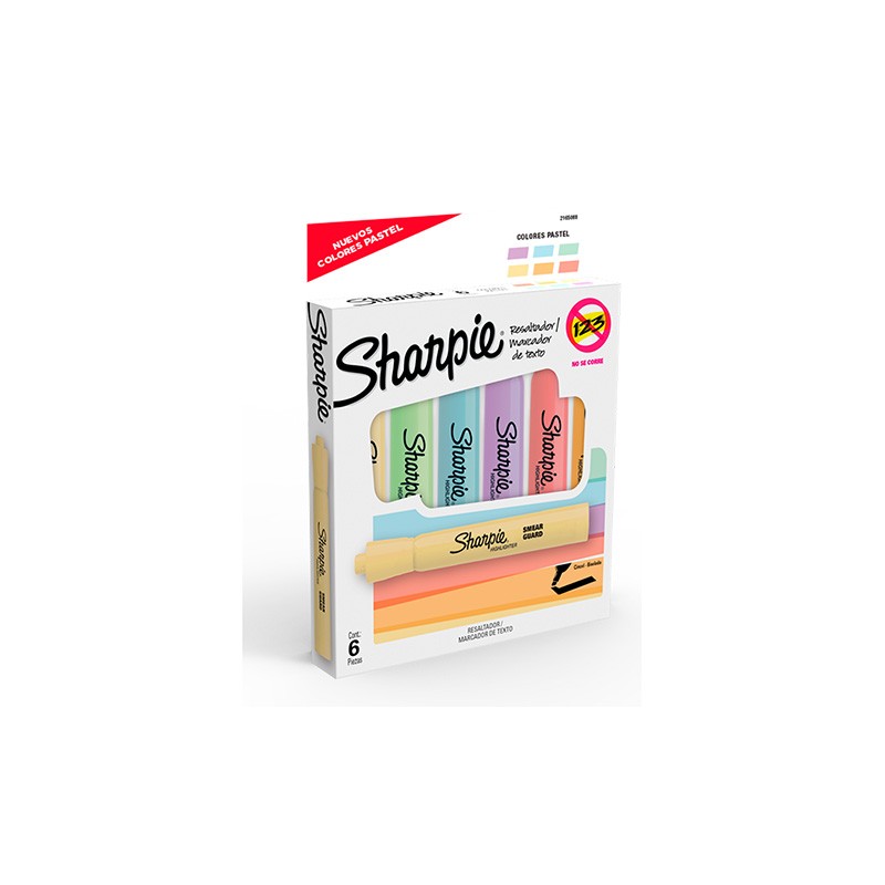 MARCATEXTOS SHARPIE TANK 2165088 COLORES PASTEL CAJA CON 6