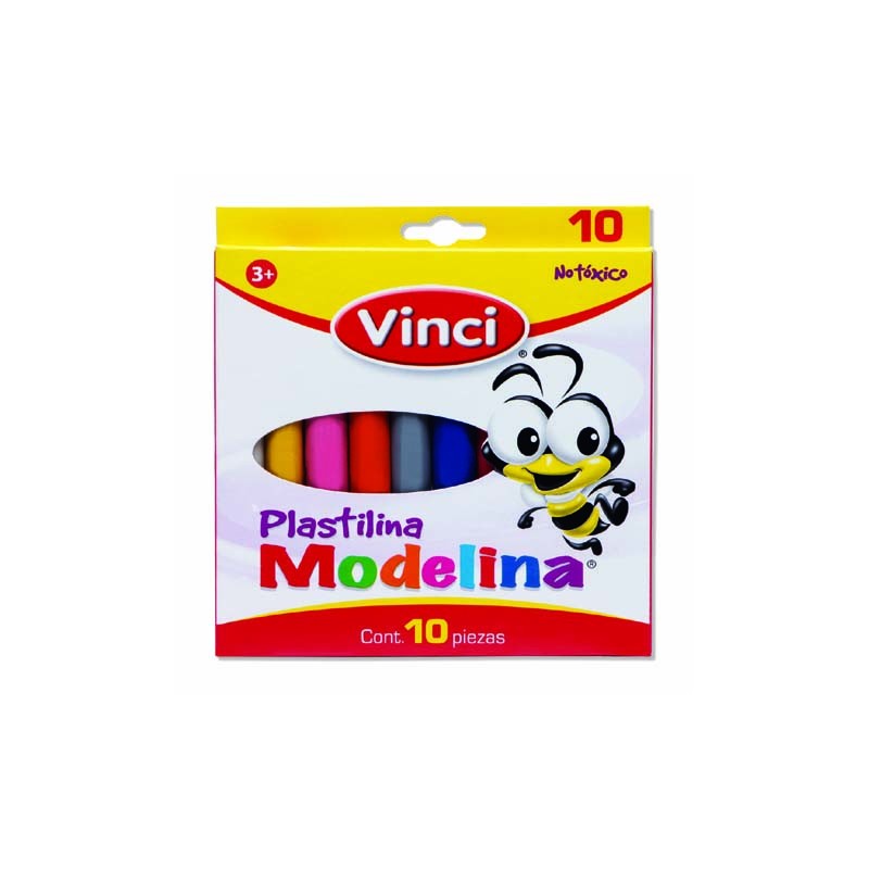 PLASTILINA MODELINA VINCI CAJA C/ 10 BARRAS COLORES SURTIDOS