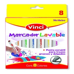 MARCADOR VINCI GRUESO LAVABLE 37411 ESTUCHE CON 8