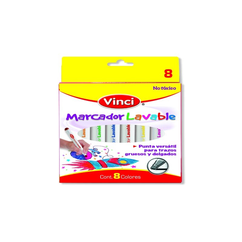 MARCADOR VINCI GRUESO LAVABLE 37411 ESTUCHE CON 8
