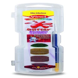 ACUARELA GLITTER VINCI FUN PRO 22790 LAVABLE CON 8 COLORES