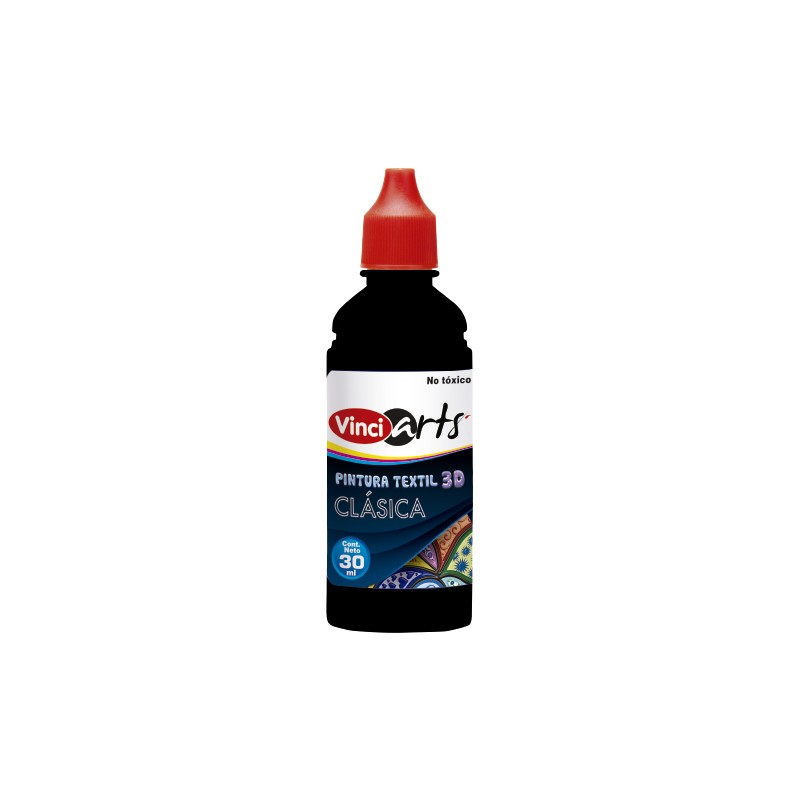 PINTURA TEXTIL VINCI CLASICA 30 ML. 1016 NEGRO