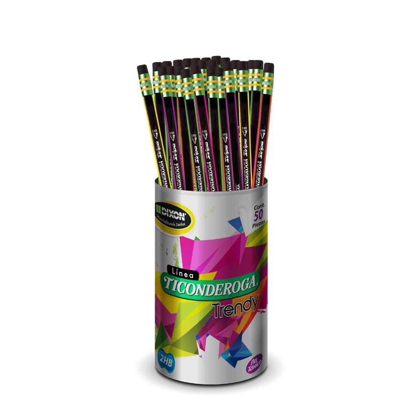 LAPIZ DIXON TICONDEROGA TRENDY STRIPE 55746 BOTE CON 50