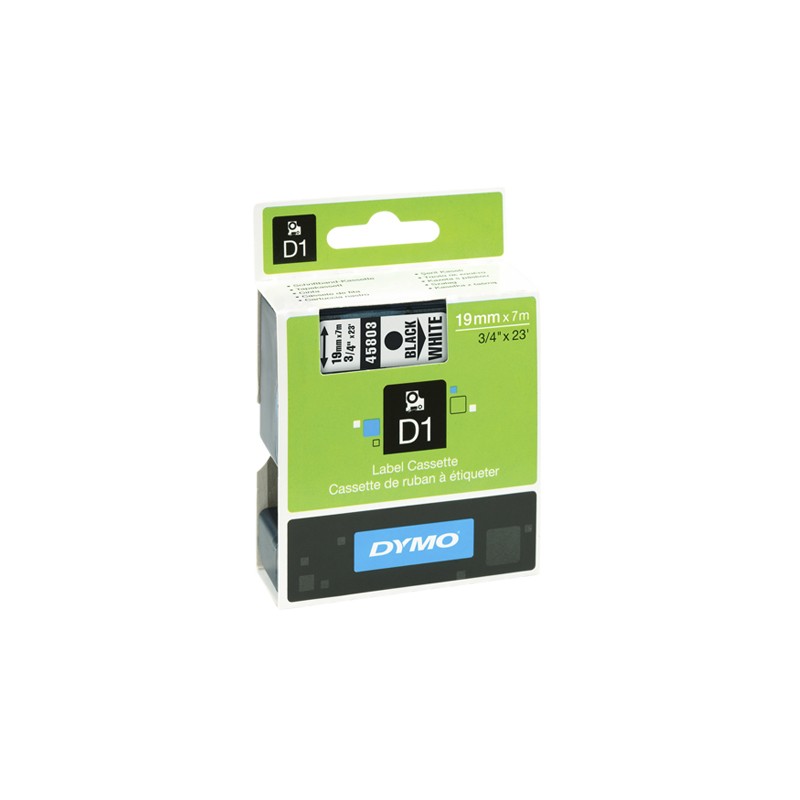 CINTA PARA ROTULADOR ELECTRONICO DYMO LABEL MANAGER D1 45803 3/4"" NEGRO/BLANCO