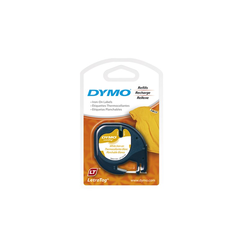 CINTA PARA ROTULADOR ELECTRONICO DYMO LETRATAG 18771 12X4MM PARA TELA BLANCO