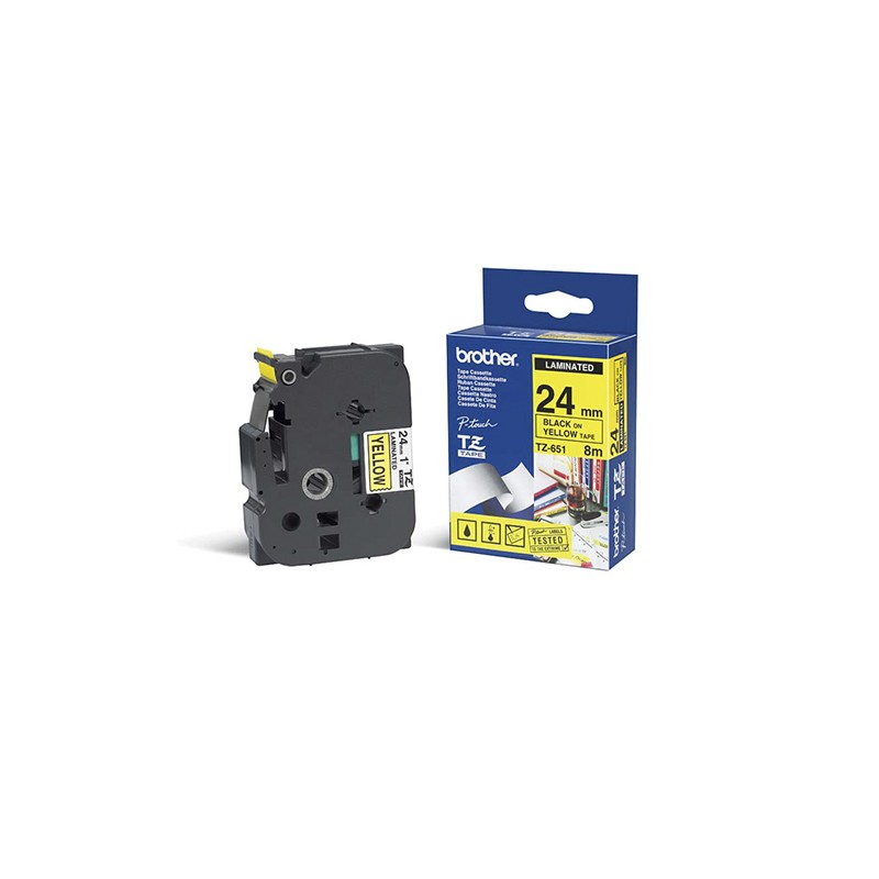 CINTA PARA ROTULADOR ELECTRONICO BROTHER TZ251 NEGRO/BLANCO 24 MM.