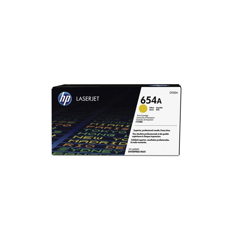 CARTUCHO TONER HP 654A CF332A LASERJET M651DN AMARILLO