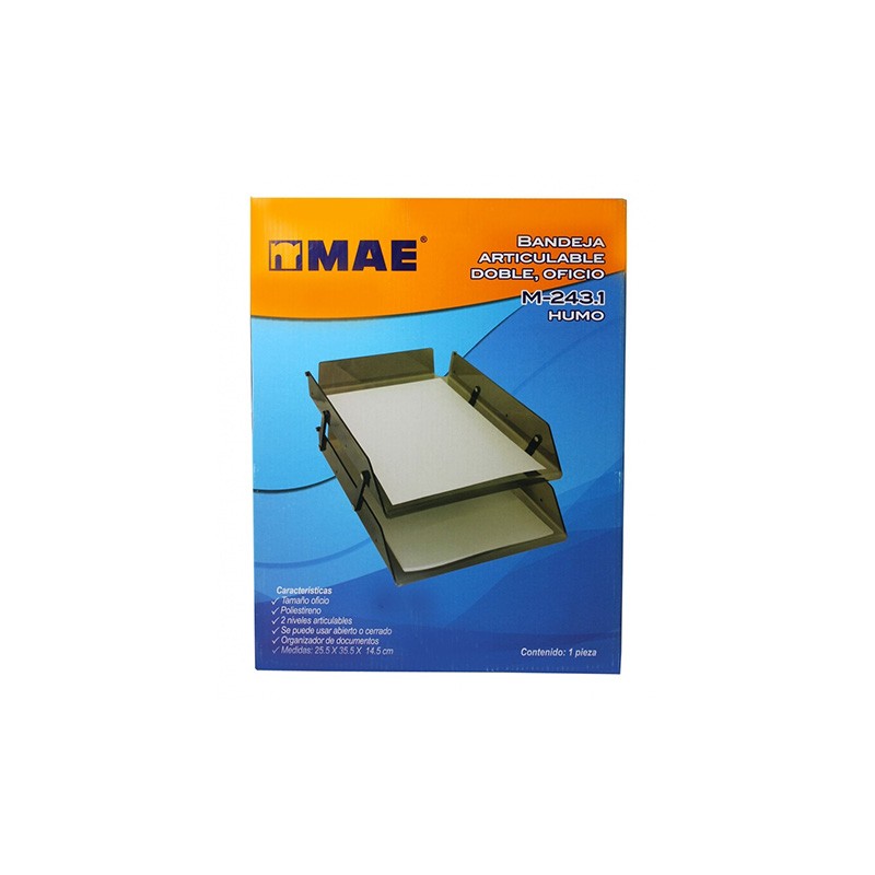 CHAROLA PAPELERA OFICIO MAE 243.1 HUMO DOBLE