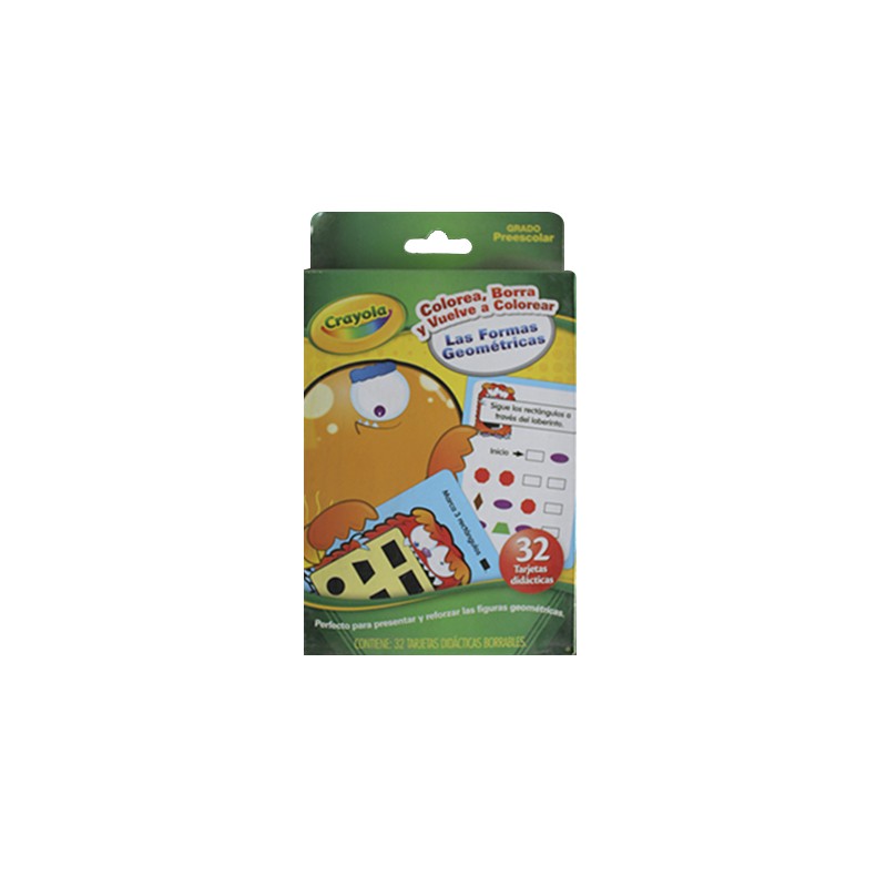 TARJETAS BORRABLES CRAYOLA DRY ERASE FIGURAS GEOMETRICAS 98-8652