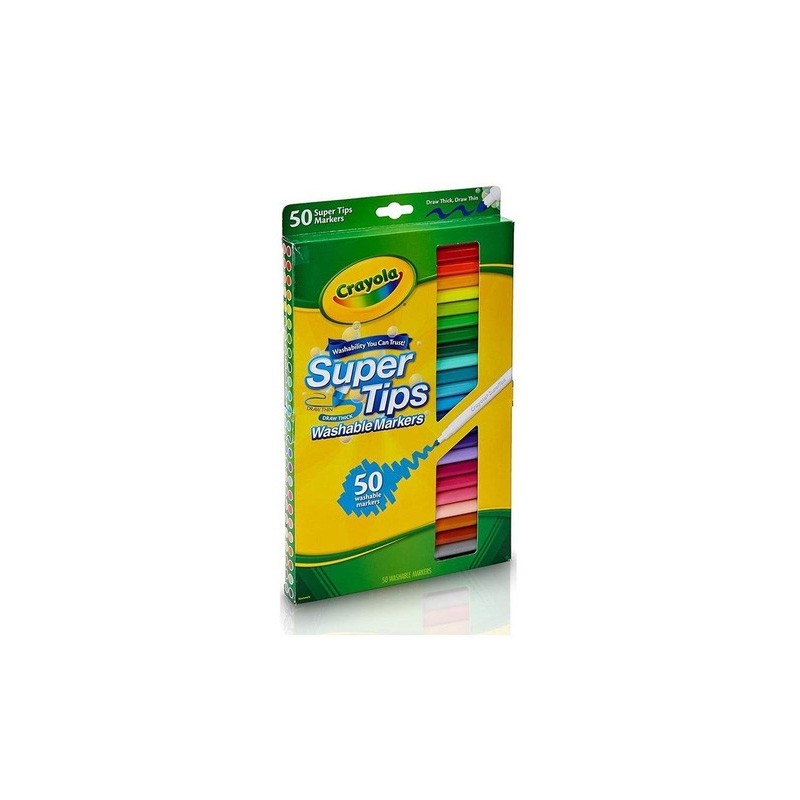 MARCADOR LAVABLE CRAYOLA SUPERTIPS 58-5150 ESTUCHE CON 50