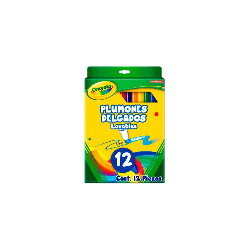 MARCADOR CRAYOLA DELGADO LAVABLE 58-0912 ESTUCHE CON 12