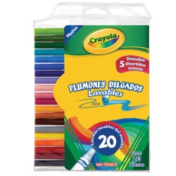 MARCADOR CRAYOLA DELGADO LAVABLE 58-8106 ESTUCHE CON 20