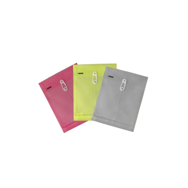 SOBRE PLASTICO CON RONDANA MAE SHFV OFICIO VERTICAL COLORES SURTIDOS