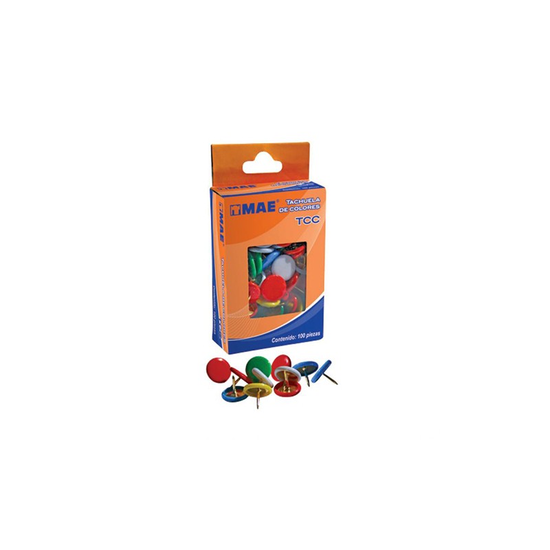 CHINCHES MAE TCC COLORES SURTIDOS CAJA CON 100