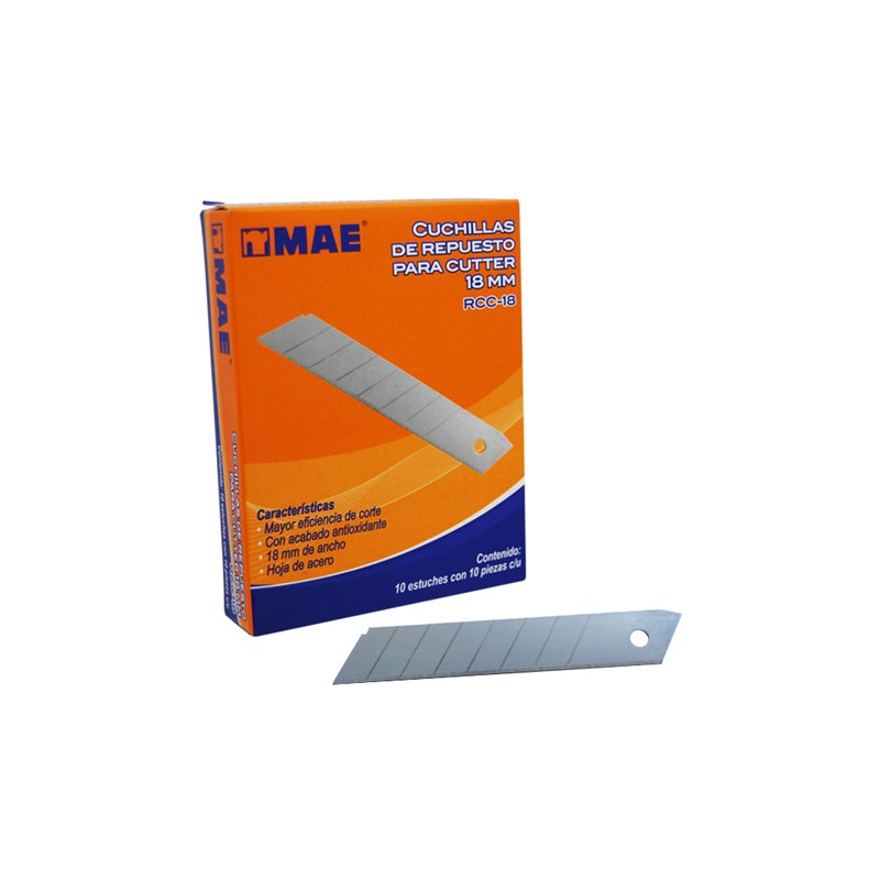 REPUESTO PARA CUTTER GRANDE MAE RCC-18 PAQUETE CON 10