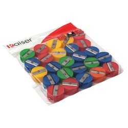 SACAPUNTAS DE PLASTICO KAISER SKR REDONDO BOLSA CON 25