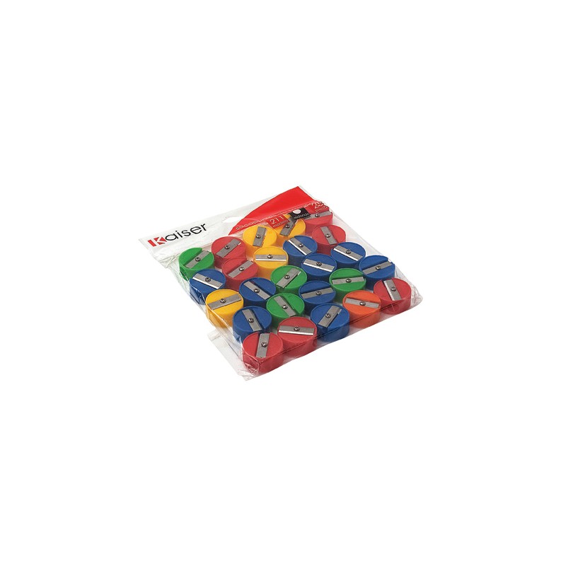 SACAPUNTAS DE PLASTICO KAISER SKR REDONDO BOLSA CON 25