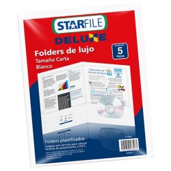 FOLDER LAMINADO BRILLANTE CON SOLAPA STARFILE CARTA BLANCO
